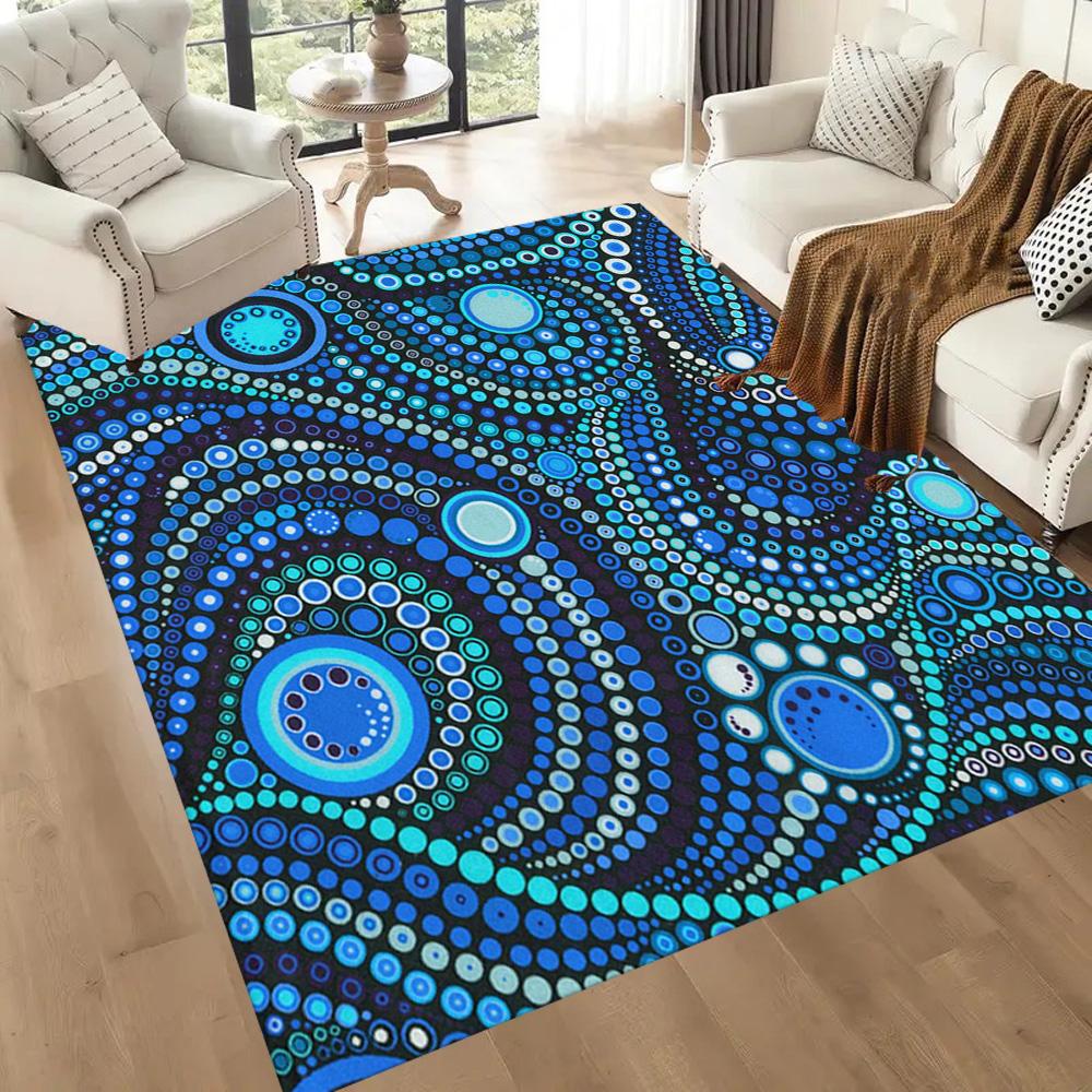 Aboriginal Art Dreamtime Floor Mats for Living Room, Bedroom and Room Decoration Are Suitable for Gifts.