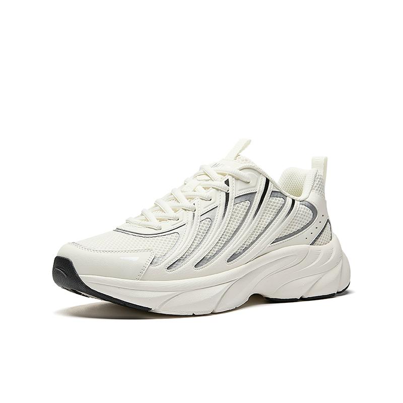 Anta Galaxy Fashion Trend Lightweight Comfortable Shock Absorbing Wear Resistant Low Top Dad Shoes Men Sneaker Ivory-White Silver 112638812-1