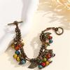 Retro Bohemian Literary Small and Fresh Cherry Bead String Fringed Bracelet, Rare and High-end Fashionable Ethnic Accessory.