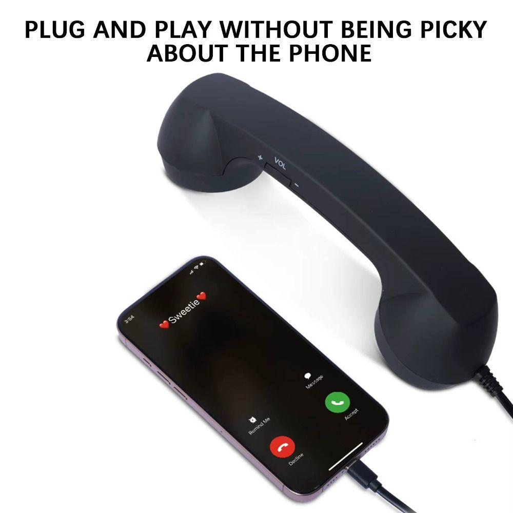 Wired Receiver Retro Telephone Handset Handheld Telephone Receiver  For Mobile Phones