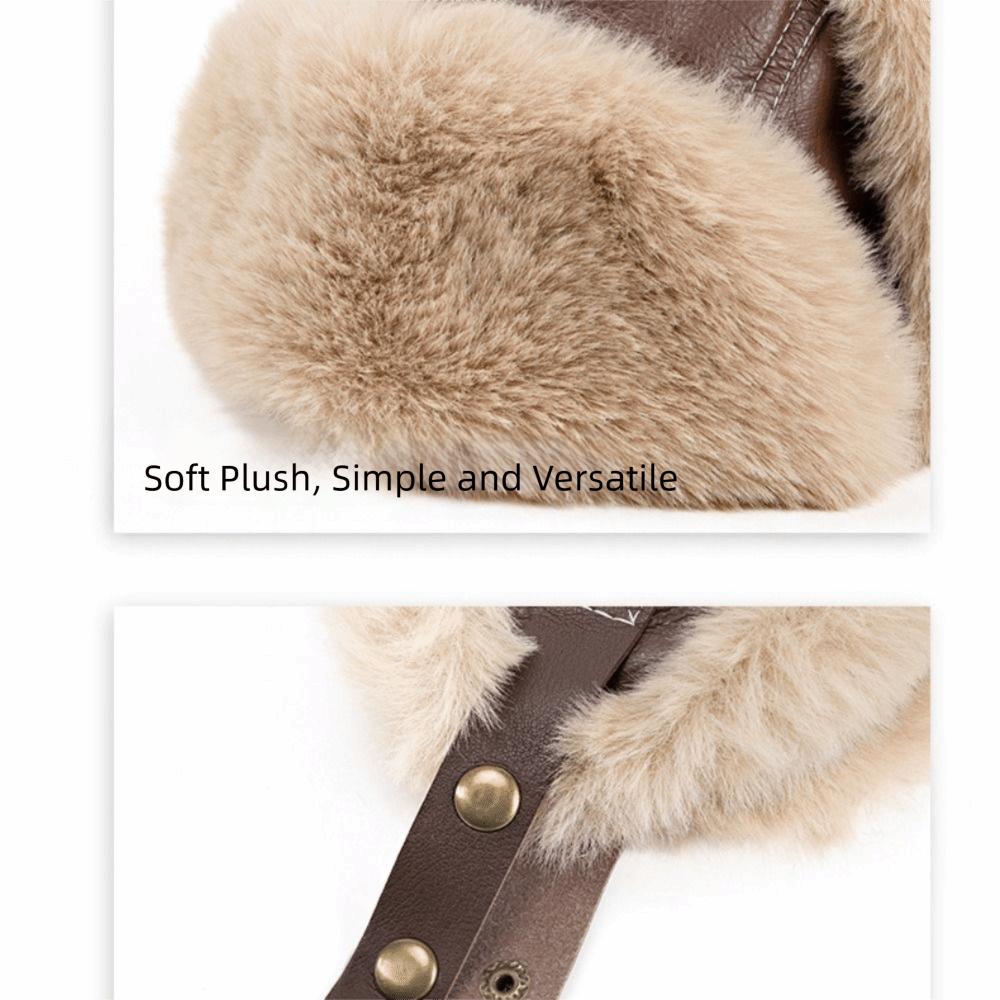 Windproof Warm Ski Hat Beanie Caps Plush Hat Soft Winter Pilot Hat Winter