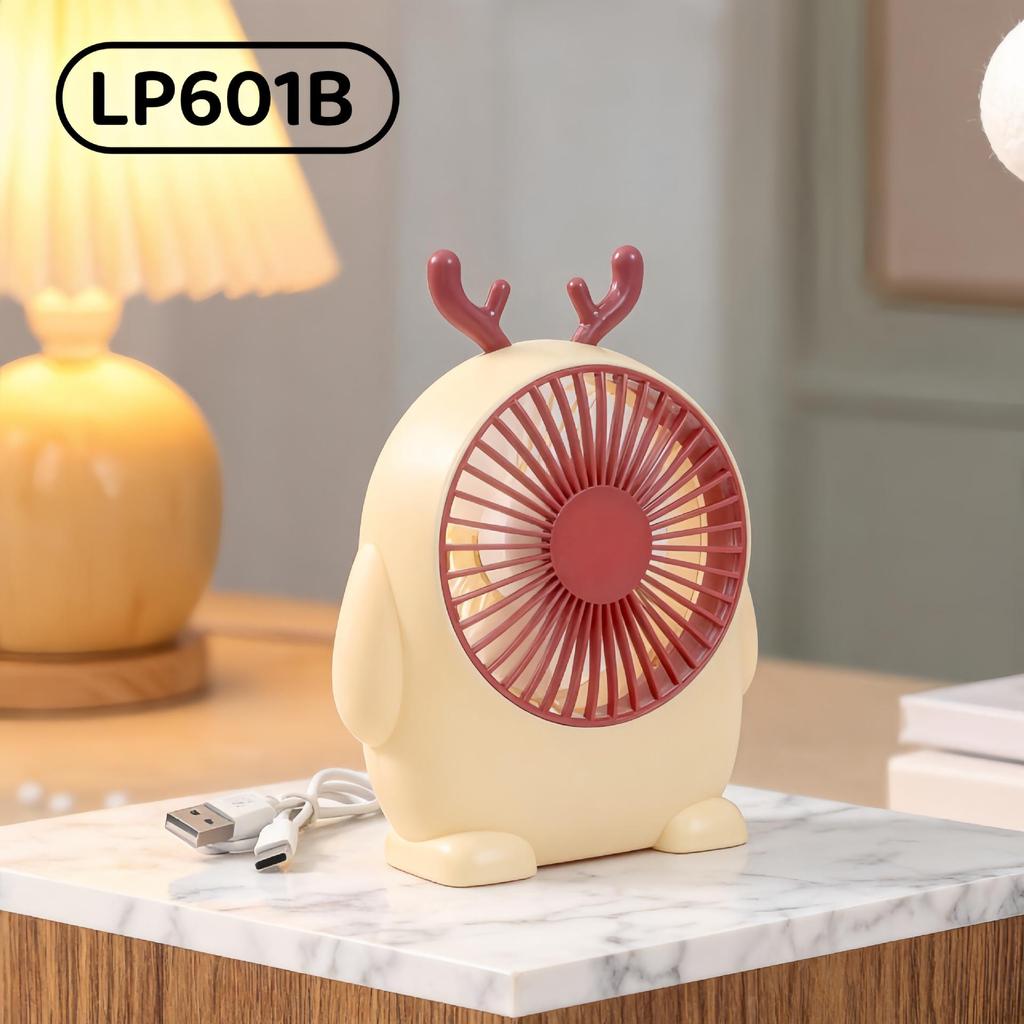 USB Şarj Edilebilir Yavru Köpek Temalı Fan, 3 Kademeli Ayarlanabilir, Masaüstü ve Yatak Başucu Kullanımı İçin İdeal