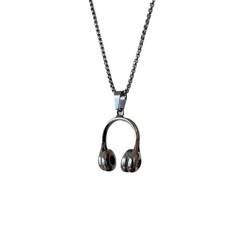 Retro Headphone-shaped Pendant Necklace - Versatile and Elegant Collar Chain for The Neckline