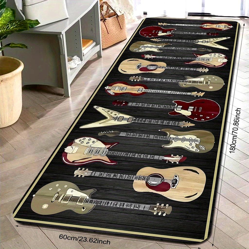 1/2pcs Musical Instrument Guitar Carpet Living Room Carpet Corridor Porch Carpet Kitchen Anti-Slip Home Decoration Carpet