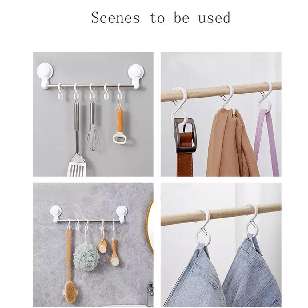 8pcs S-shaped Hooks With Buckle Organizer S Windproof Hook Lock Hook Plastic HOME