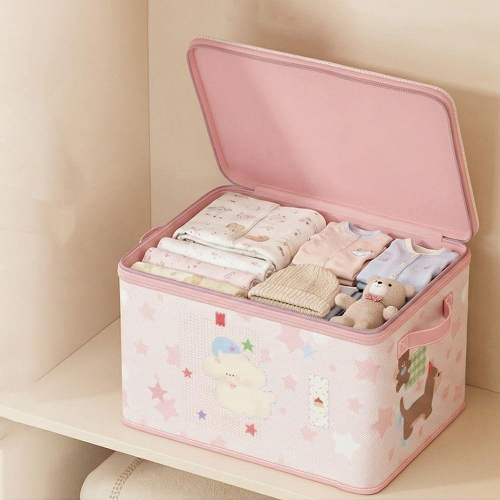 Cartoon Folding Clothes Storage Box Dust-proof Quilt Pants Sweater Storage Box  Blanket