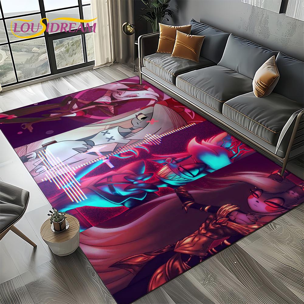 2025 H-Hazbin Hotel Charlie Cartoon Carpet Rug for Bedroom Living Room Home Sofa Decoration,kids Game Play Decor Floor Mat Gift
