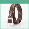 Womens Pu Leather Belt With Square Alloy Buckle For Casual And Office Wear