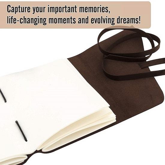Handcrafted Leather Cover Classic Vintage Design Writing Diary Notebook Journal Planner Unruled Notepad Sketchbook