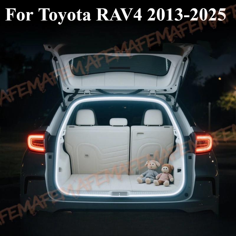 For Toyota RAV4 2013-2025 Car Rear Trunk Brighten LED Strip Lighting Waterproof Flexible Accessories