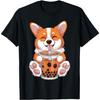 Corgi Dog Bubble Boba Tea Anime Cute Kawaii Corgi Dog T-Shirt