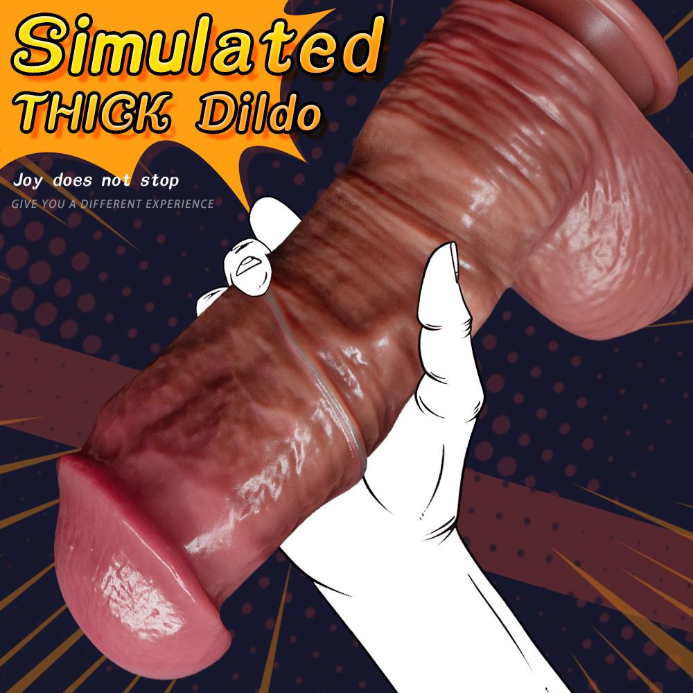 Fat King Glasses Dildo Double Liquid Silicone Artificial Penis Makeup Female Masturbator Thick Long Vacation Penis Adult Sexual Supplies