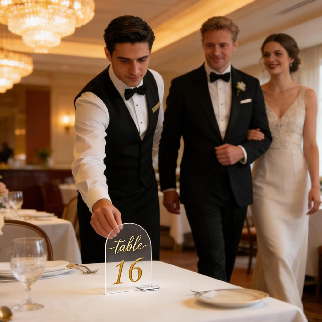 Arch Acrylic Sign 30-piece Blank Sheet Clear Table Number Display Stand For Party Events Reception Wedding Restaurant Engagemen