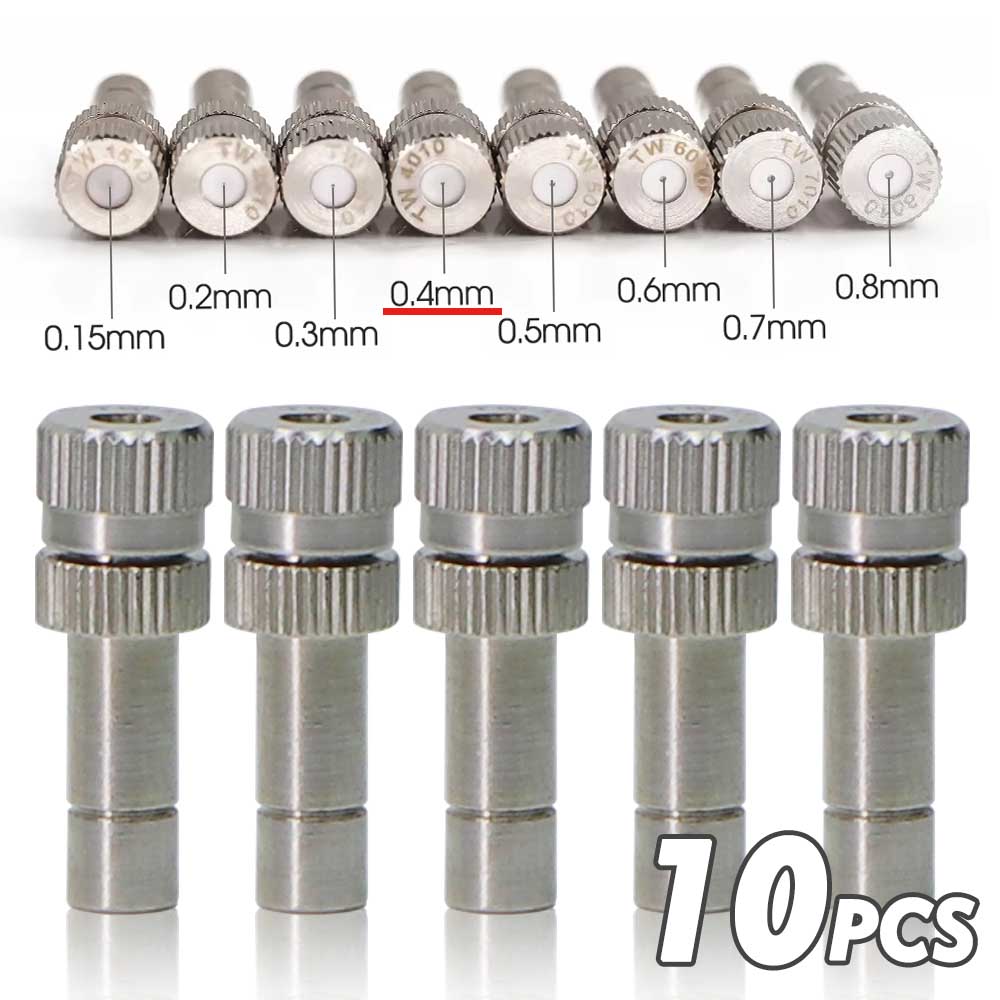 6mm 0,15-0,8mm Niederdruck-Zerstäuberdüsen Feinsprüher Slip-Lock für Bewässerung im Außengarten, Befeuchtung, Kühlung