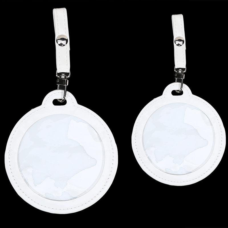 Protective Round Badge Case 58/75Mm Waterproof Transparent Window Display Bag With Hangable Fan Supplies 1/2 Pcs