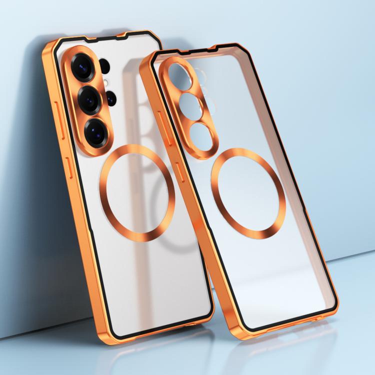 Irregular Alloy Frame Fosted Translucent MagSafe Phone Case