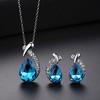 Mermaid Necklace Earrings Set for Women, 2PCS European American Fashion Jewelry for Wedding Banquet Party, Holiday Gift for Her