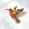 Sparkling Rhinestone Hummingbird Brooch Shiny Multicolor Design Ideal For Daily Wear Party Jewelry Gift For Women