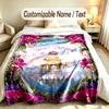 Fantasy Magic Theme Soft Blanket Personalized Custom Name Text Print Warm Blanket Home Sofa Bedroom Decor