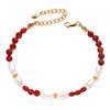 Premium S925 Sterling Silver Natural Agate Clavicle Chain Pearl Necklace French Exquisite Natal Year Handmade Beads