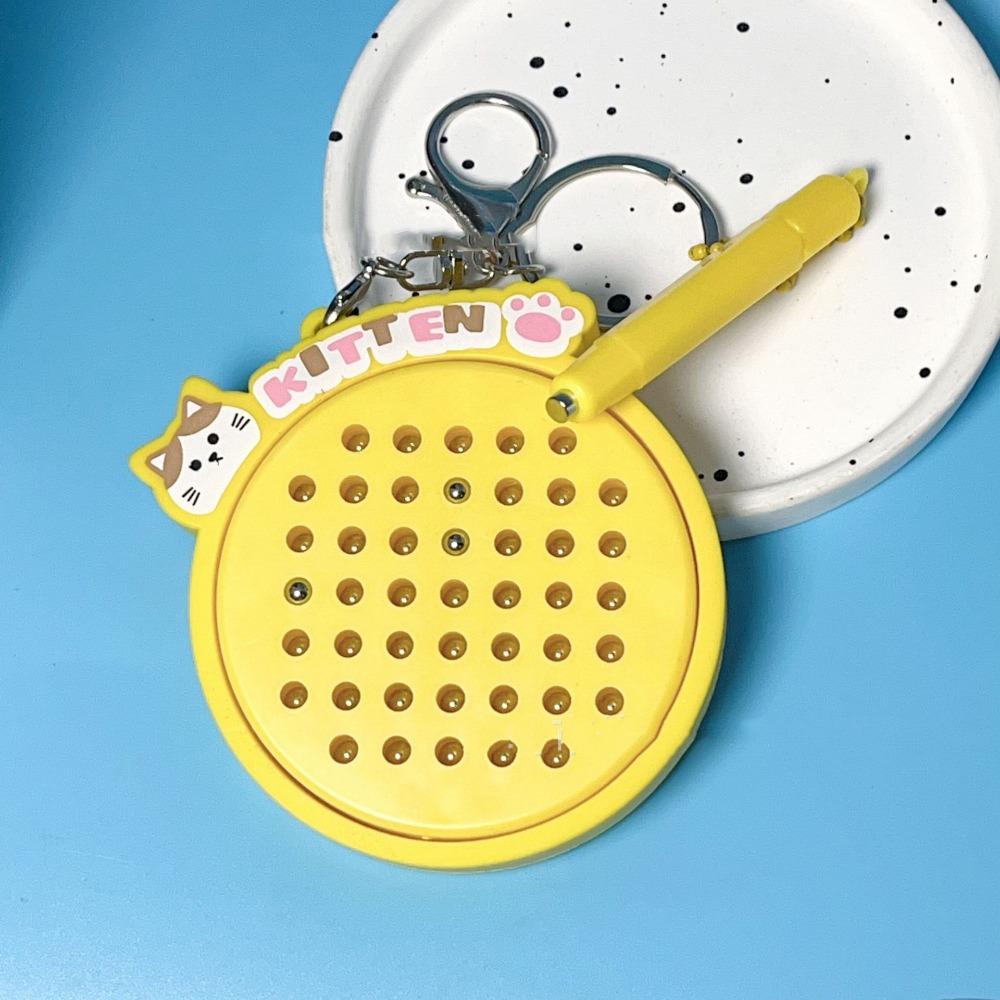 DIY Mini Funny Keychain Relaxing Toy Cartoon Cat Pendant Magnetic Drawing Board Keyring  Children