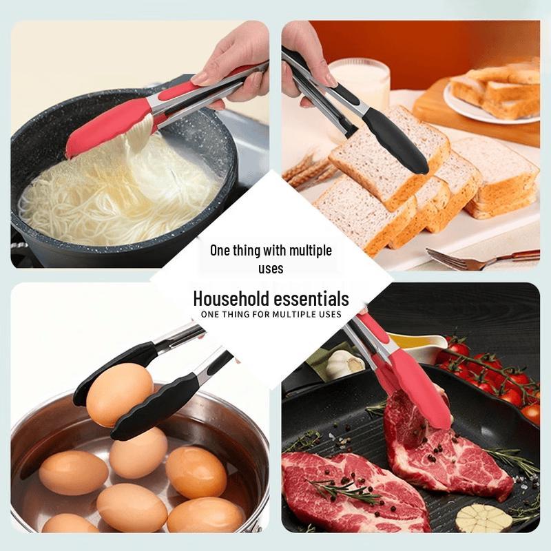 MDNG Stainless Steel Silicone BBQ Tongs