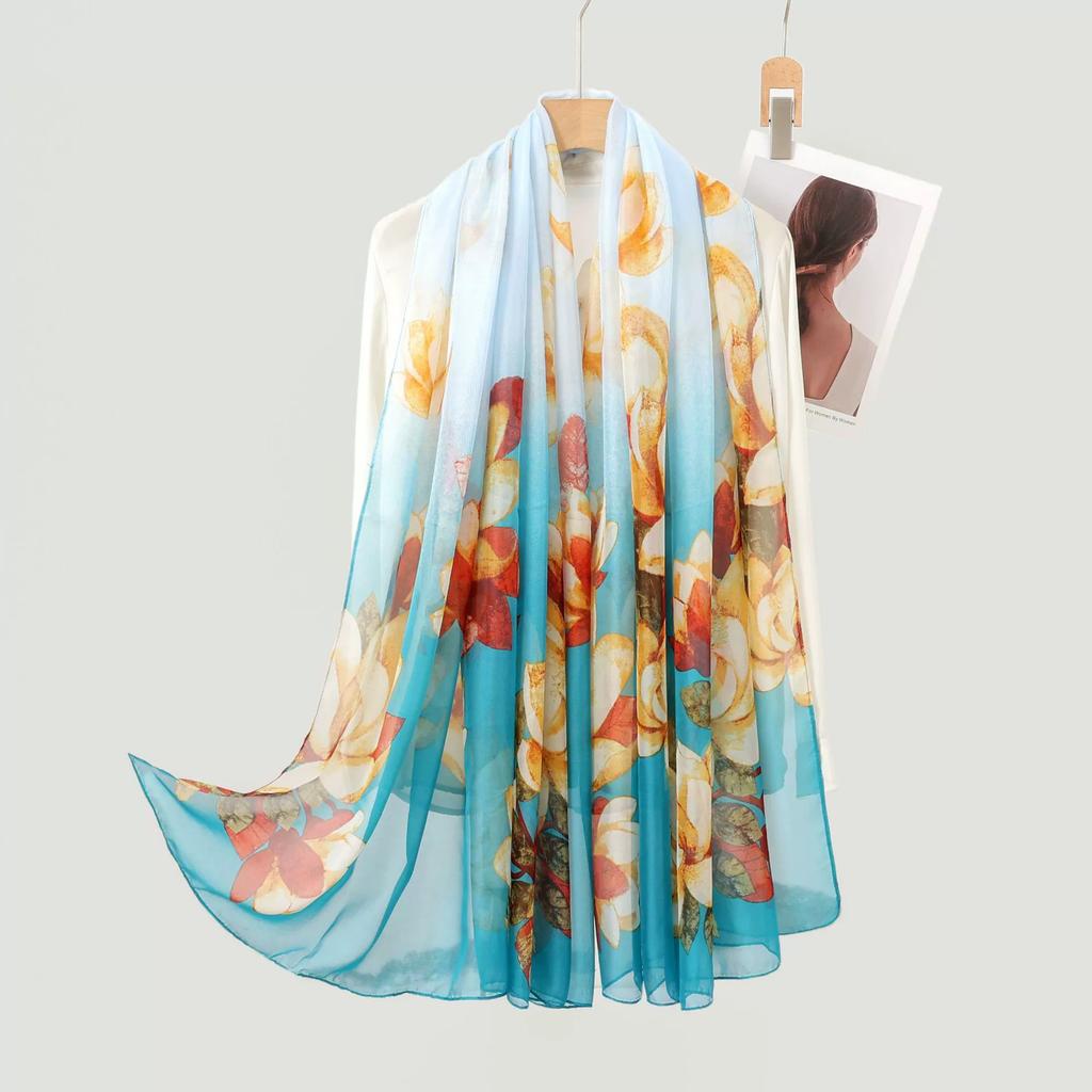 Silk Scarf Fashion Neck Oversize  Foulard Female Headbanda Luxury Hijab Women Warm Pashmina Scarves Echarpe Shawl Large Wrap