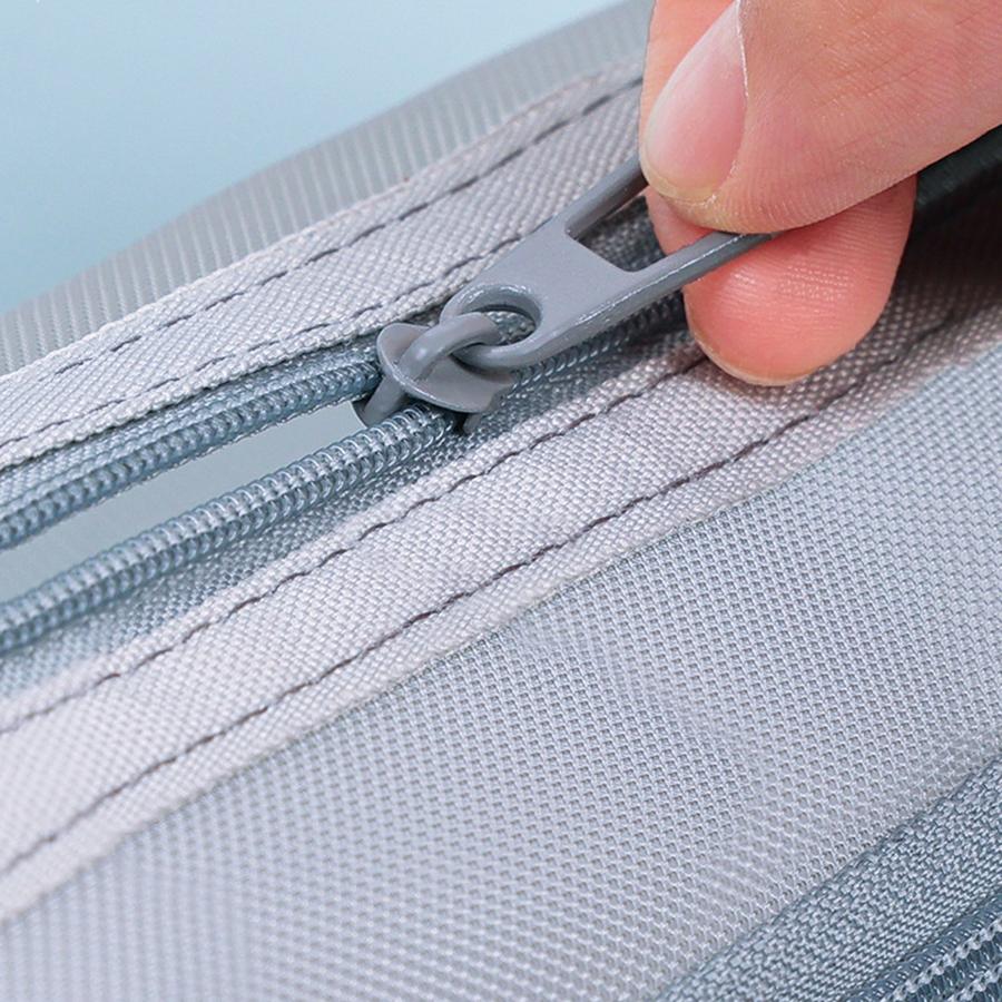 Large Grid Mesh Pencil Case Compartment Pen Bag Clear Handheld Multifunction Pencil Pouch Stationary Transparent Makeup Bag