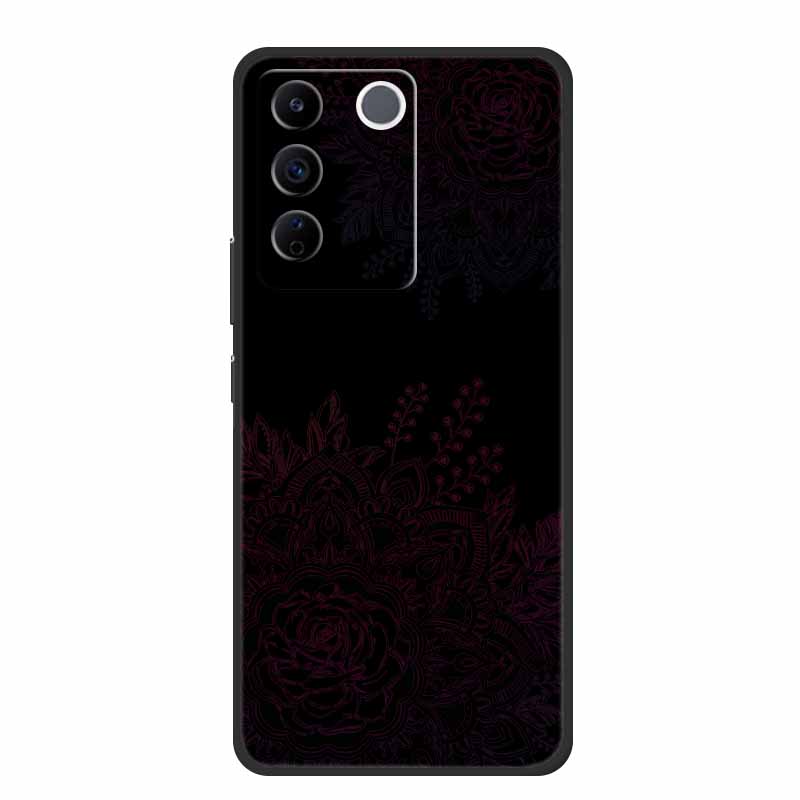 For Vivo V27e Case Cute Cartoon Cat Black Silicone Soft Phone Case For Vivo V27 Pro V27e Back Cover Cases V 27 E Pro Funda Coque