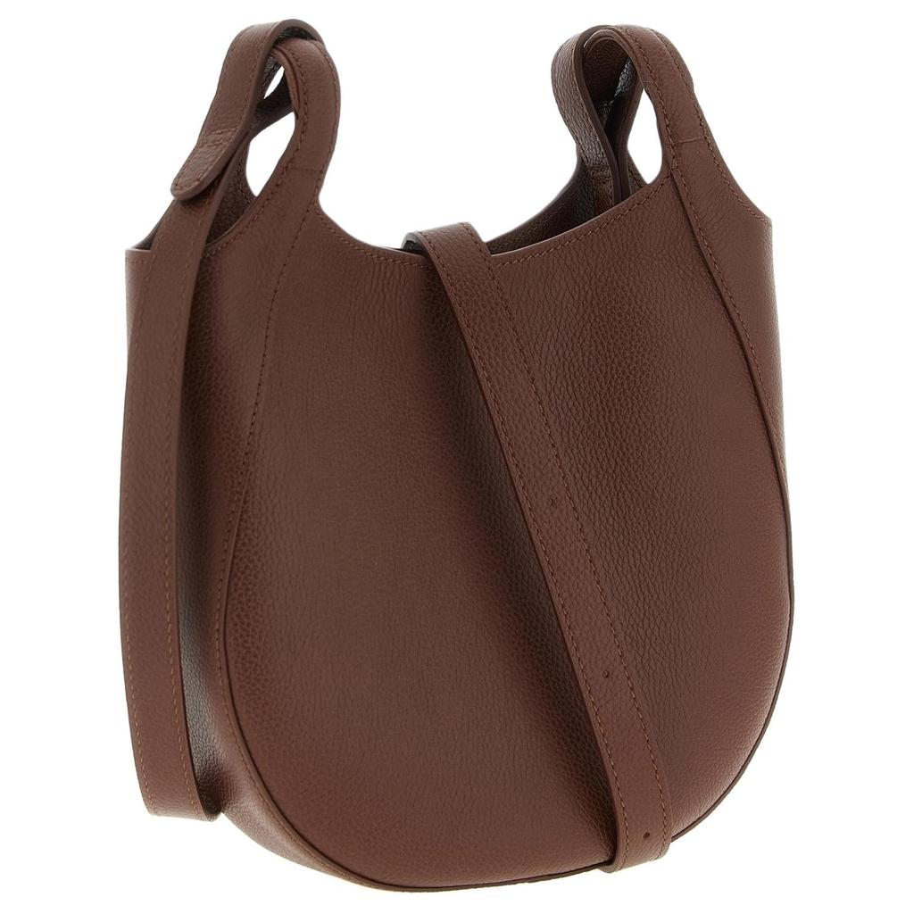 Longchamp Le Foulonné Logo Embossed Adjustable Shoulder Strap Leather Crossbody Bag Small Women Bags Brown 10329021M02