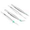 7 Pcs Flat and Bent Anti-Static Tweezers Rubber Tipped Tweezers  Soldering, Laboratory Work