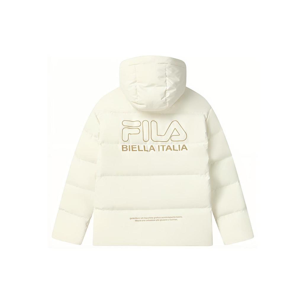Fila Loose Casual Hooded Logo Simple Long Sleeve Warm Down Jacket Unisex Outerwear Reed-White F11U249902FIV