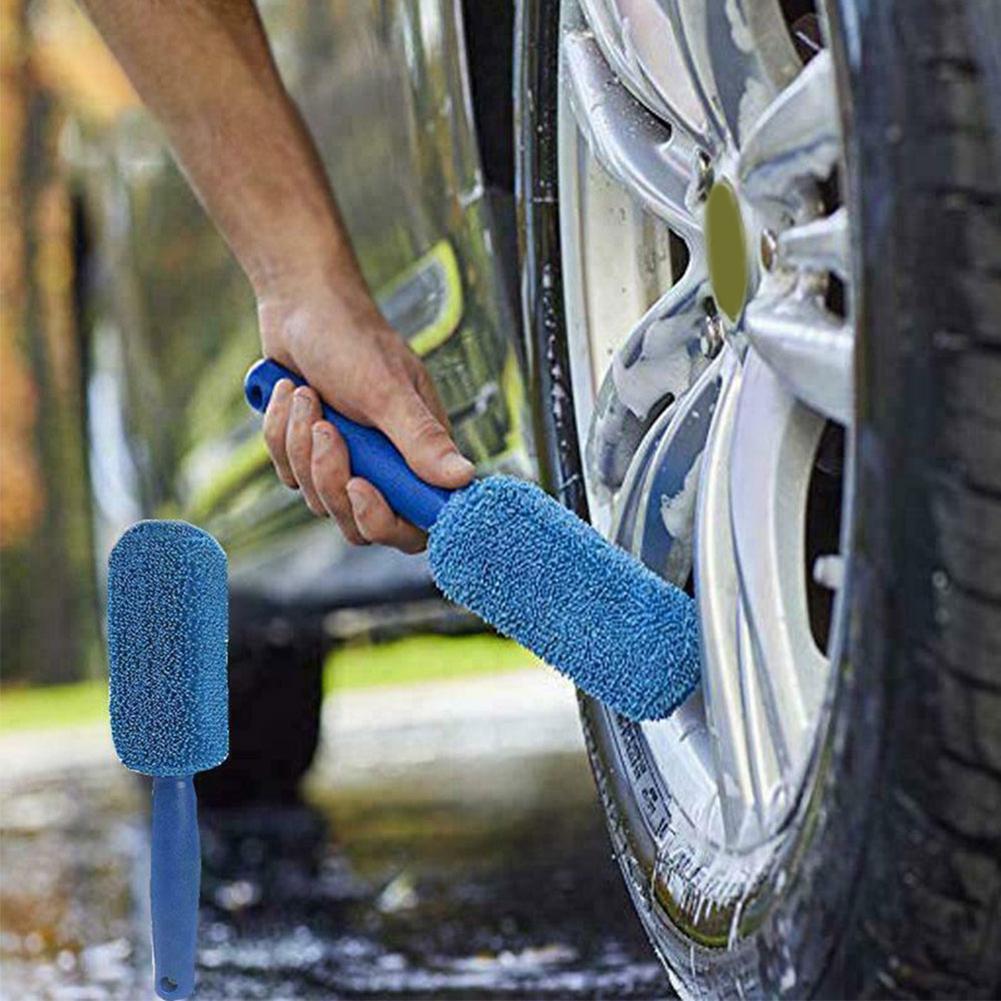 Car Wheel Cleaning Brush Wash Detailing Tools Soft Microfiber Tire Wheel Rim Cleaner Auto Detailing Wash Brush