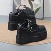 Moda 8CM mulheres Plataforma Cunha Tênis Chunky Couro Genuíno Mulheres Sapatos de Verão Primavera Outono Tênis de Caminhada Vulcanizado Moda