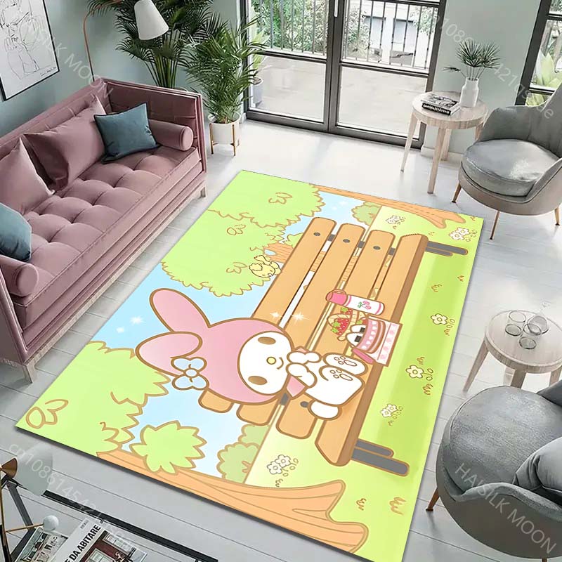 15 Sizes Japanese My Melody Rug Carpet for Living Room Children Bedroom Mat Sofa Doormat Floor Rug Home Decor Anti-Slip Mat