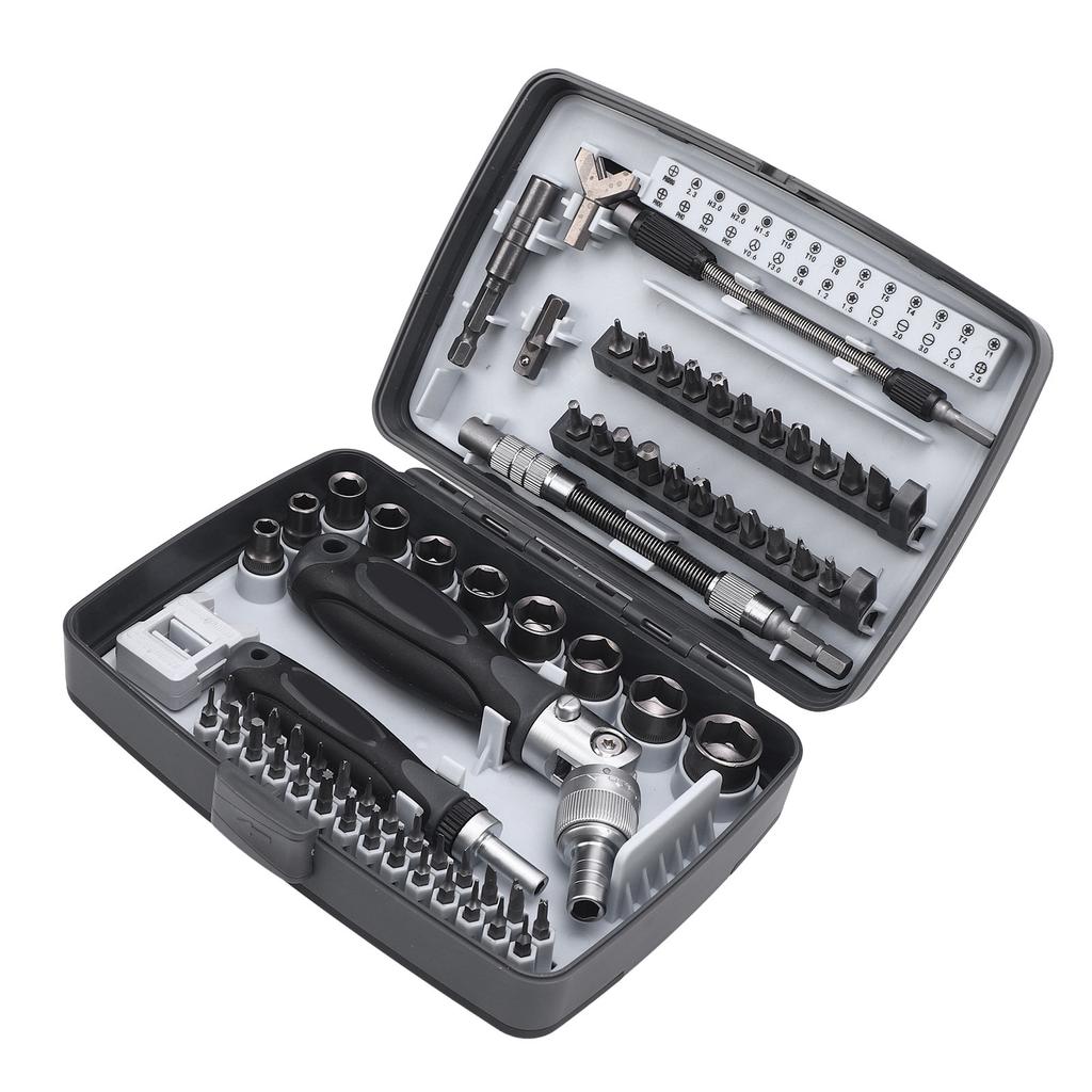 Ratschenschraubendreher-Set 68 in 1 Ergonomischer und 180 Grad drehbarer Griff Präzise Bohrer Ratsche Schraubendreher