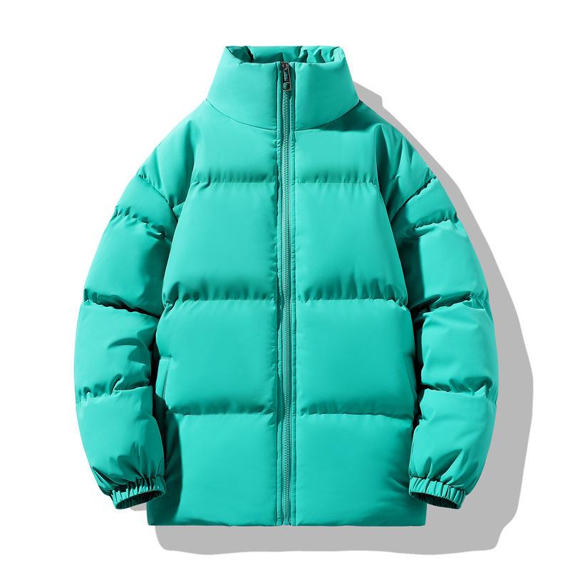 Padded Clothes Men's Solid Color Stand-up Collar Winter New Loose Velvet Thickened Cotton Clothes Thermal Down Jacket Jacket Charge