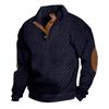 Men S Vintage Stand Collar Loose Jacquard Casual Sweatshirt For Autumn Winter