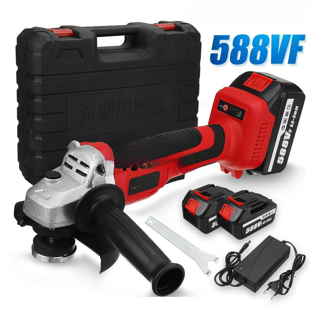 125mm 588V Bürstenloser Elektrischer Winkelschleifer Mit 1/2 Stück 22980mAh Akku Wiederaufladbares Akku-Schleifwerkzeug Für 18V Akku