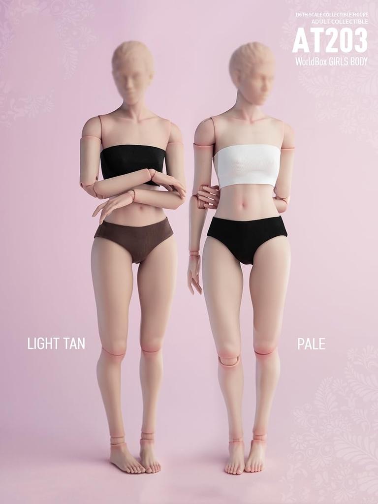OBEST Worldbox 1/6 Scale Figure, Cute Girl, Female, Articulated Action Figure, Asian Female, Painting Body, AT203P (Pale Skin)