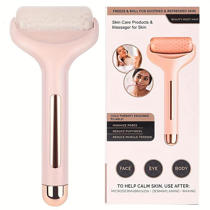 

Facial Massage Roller Skin Lifting Firming Smooth Wrinkles Eye Puffiness Reusable Cooling Facial lce Roller Home Beauty Skin Fac рожевий