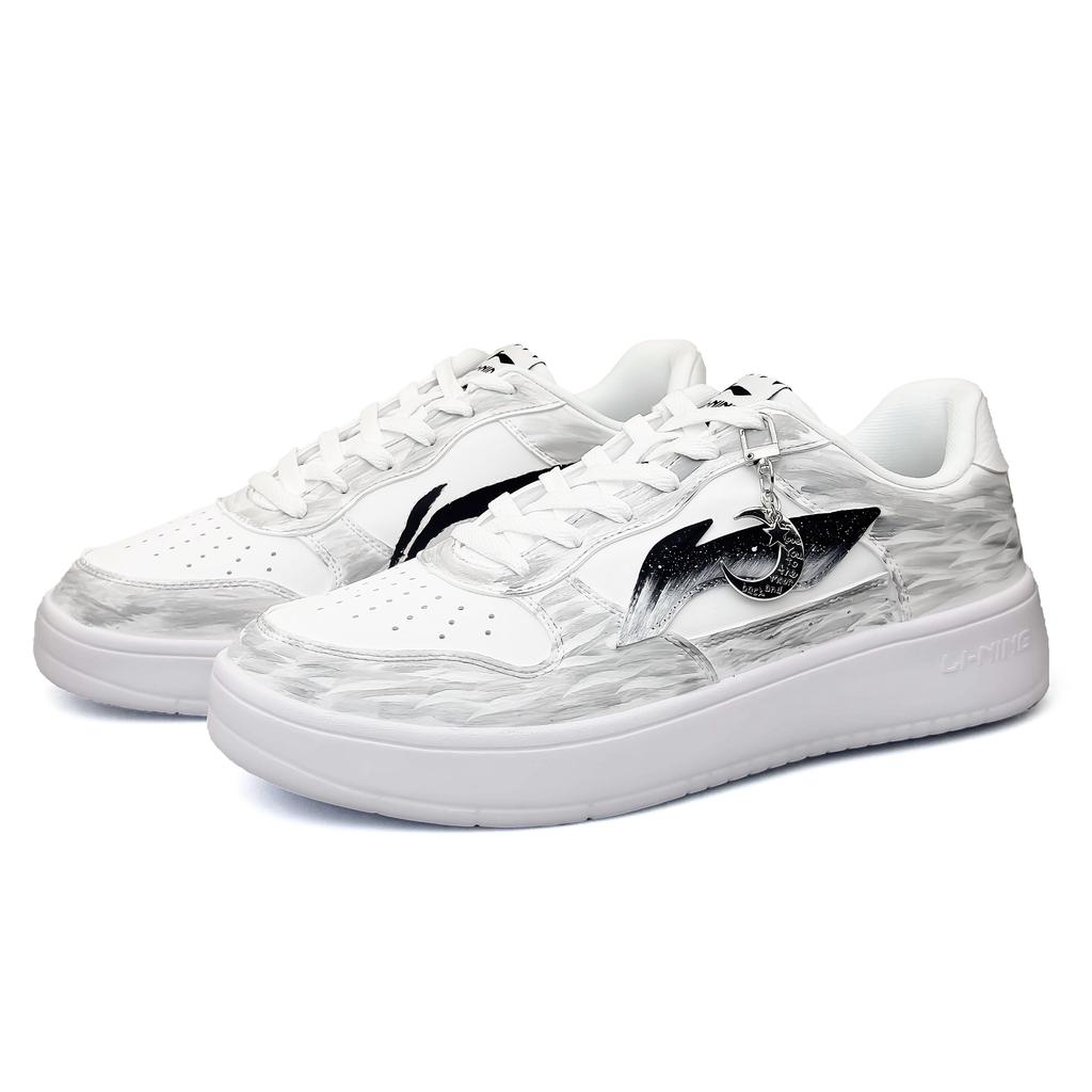 Li Ning Floating Boat Skateboard Shoes Unisex Low top White/Black AGCS419-1(Team1532-)