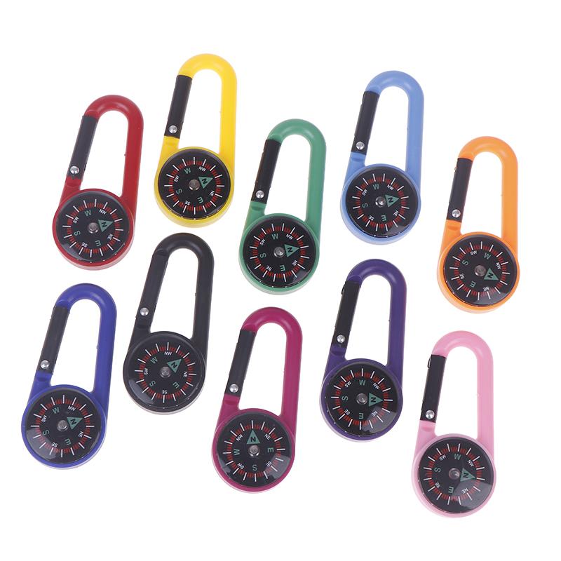 Boucle de Sac à Dos d'Alpinisme de Randonnée à Libération Rapide Avec Boussole Mini Boussole Extérieure Mousqueton Camping Porte-clés ABS Multicolore