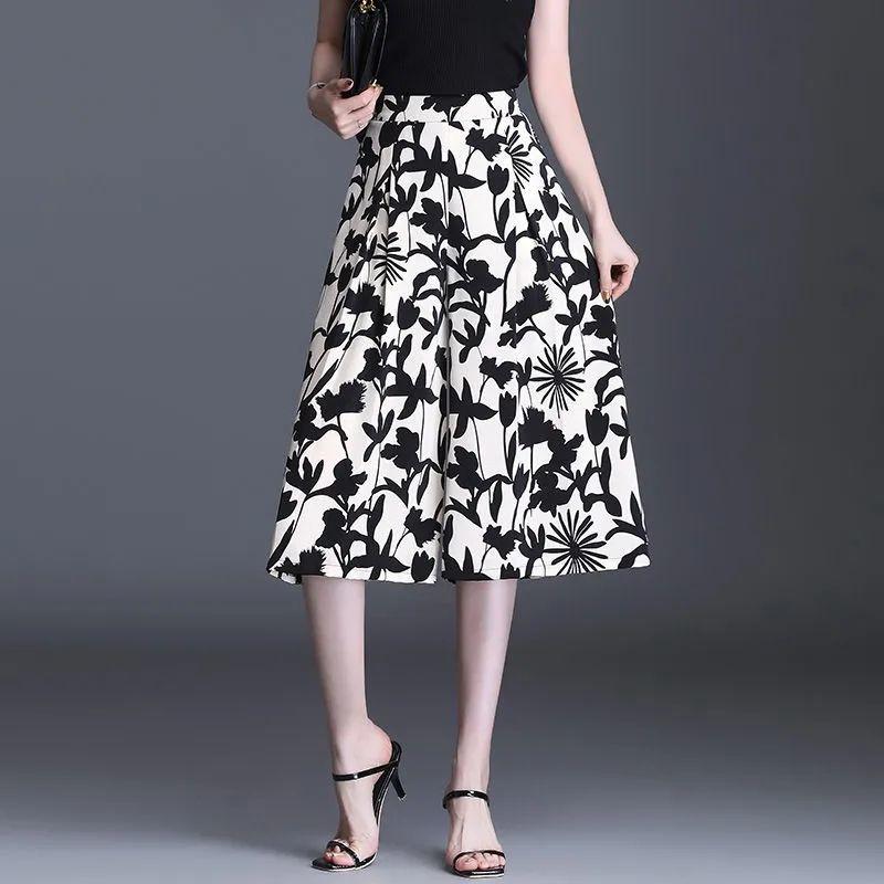 Pantalon d'été élastique taille haute jambe large femme fin mousseline mode patchwork poche décontracté ample séchage rapide droit