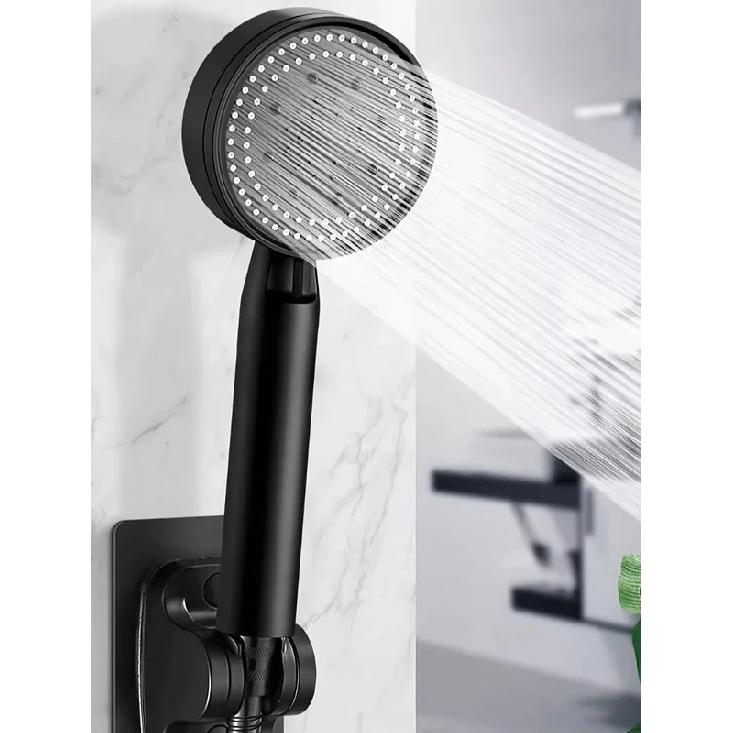 3pc Luxurious Pressurized Handheld Shower Head - 5 Modes Adjustable Water Output, Thermostatic Control, Polished Finish, Hanging