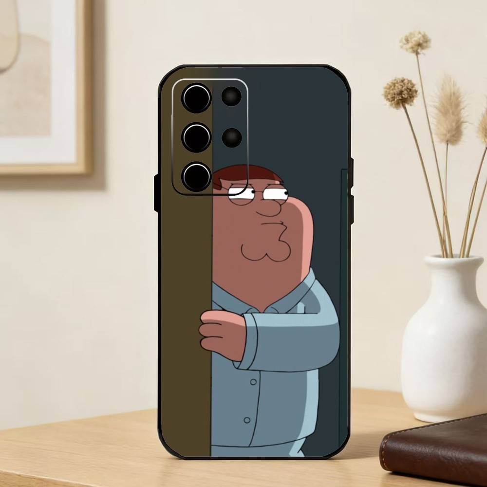 F-Family Funny Guy Phone Case For Samsung S25,S24,S21,S22,S23,S30,Ultra,S20,Plus,Fe,Note,5G Black Cover