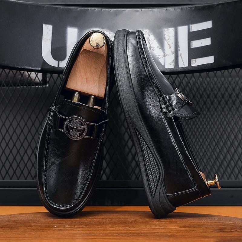 

Мужская обувь, весенние мужские туфли в британском стиле, деловые повседневные кожаные туфли, шапочки с одной педалью, мужские туфли для сноуборда, рабочая обувь 44
