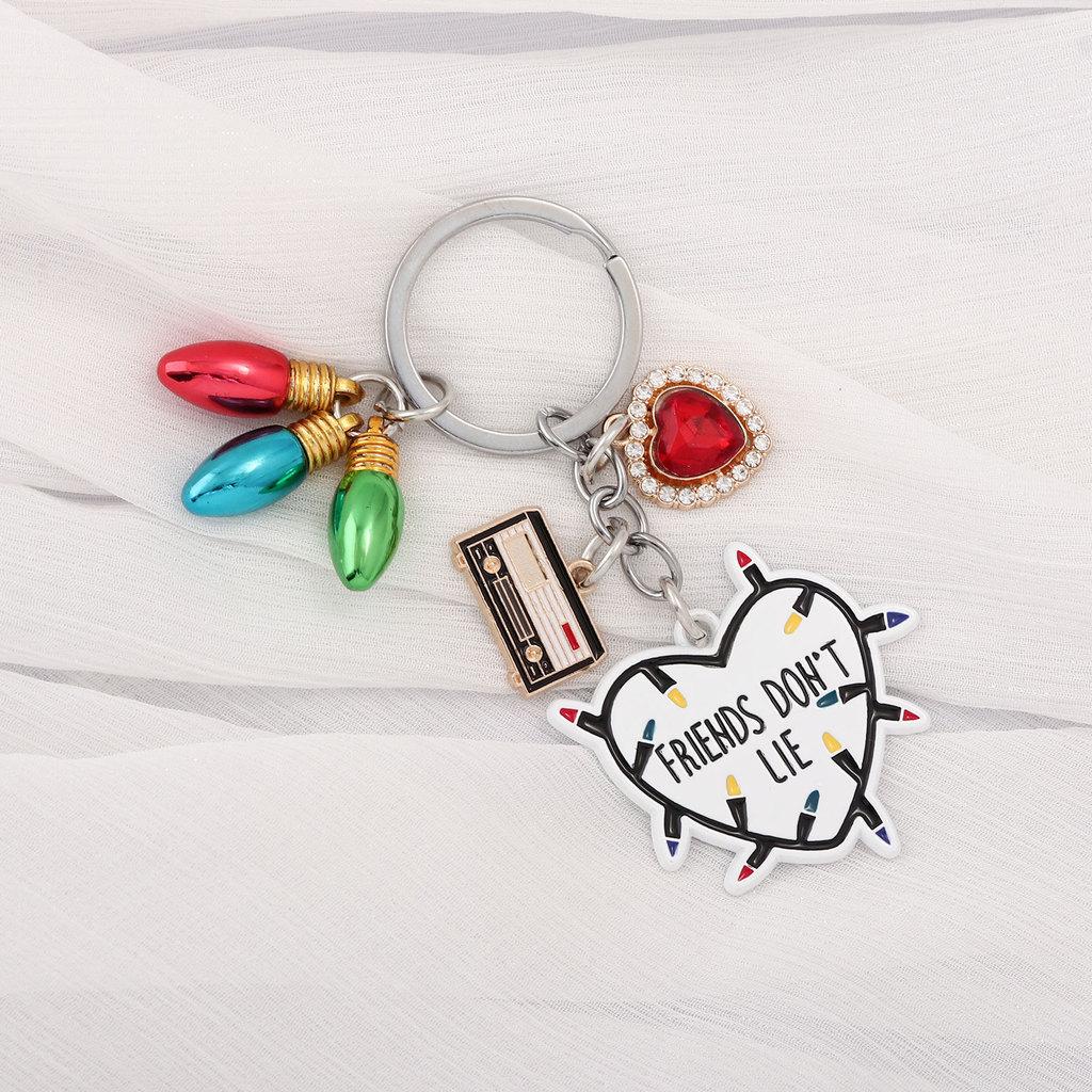 Stranger Things Keychain Heart Light With Magnet Tape Friendship Gift For Teens