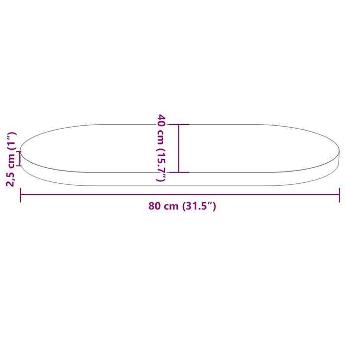 VidaXL Dessus de table 80x40x2,5 cm bois de pin massif ovale 824350