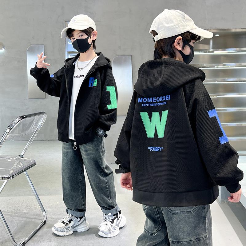 

Boys Hooded Sweatshirt 2025: Spring & Autumn Fashion for Kids 170 cm